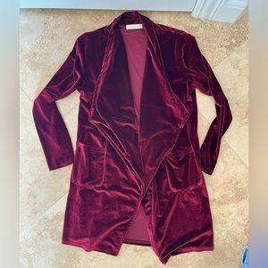 Maroon Velvet Long Jacket (One Size)